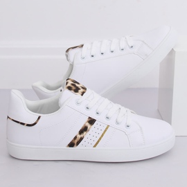 Zapatillas de mujer blancas K-388 WHITE / LEOPARD blanco 3