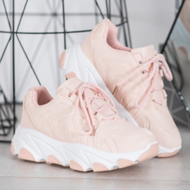 Bella Paris Zapatillas con cordones rosado 4