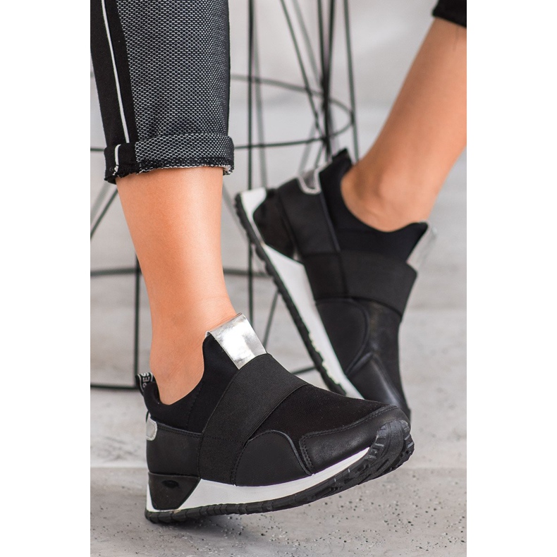 SHELOVET Zapatos sin cordones en la plataforma negro 1