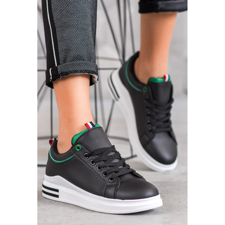 SHELOVET Zapatillas negras en la plataforma negro 1