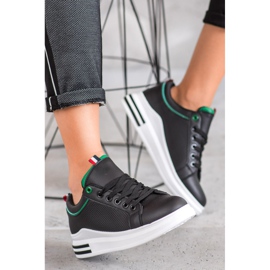 SHELOVET Zapatillas negras en la plataforma negro 2