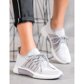 SHELOVET Zapatos elegantes con malla gris 1