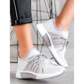 SHELOVET Zapatos elegantes con malla gris 2