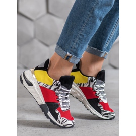 SHELOVET Zapatillas en la plataforma con estampado de cebra multicolor 2