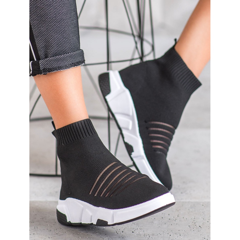 SHELOVET Zapatos sin cordones con malla negro 2