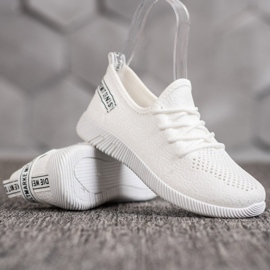 SHELOVET Zapatillas de tejido calado blanco 1 SHELOVET Zapatillas de tejido calado blanco 1