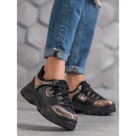 Weide Zapatos negros con efecto holo 3