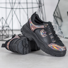 Weide Zapatos negros con efecto holo 1