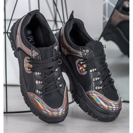 Weide Zapatos negros con efecto holo 2