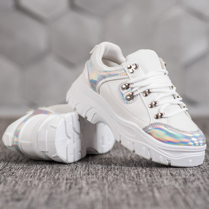 Weide Zapatos Blancos Con Efecto Holo 1