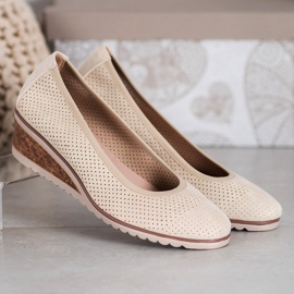 Bailarinas de cuña beige VINCEZA 4