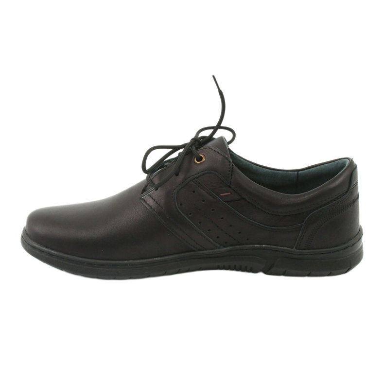 Riko 870 zapatos para hombres cuero cómodo negro 2