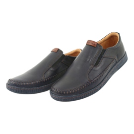 Riko Mocasadores de cuero para hombres 913 azul marino 3