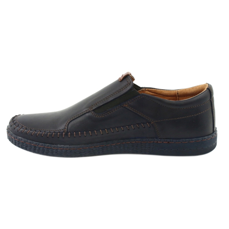 Riko Mocasadores de cuero para hombres 913 azul marino 2