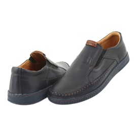 Riko Mocasadores de cuero para hombres 913 azul marino 4