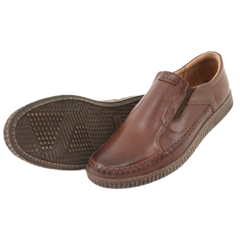 Riko Mocasines de cuero para hombres 913 marrón 5