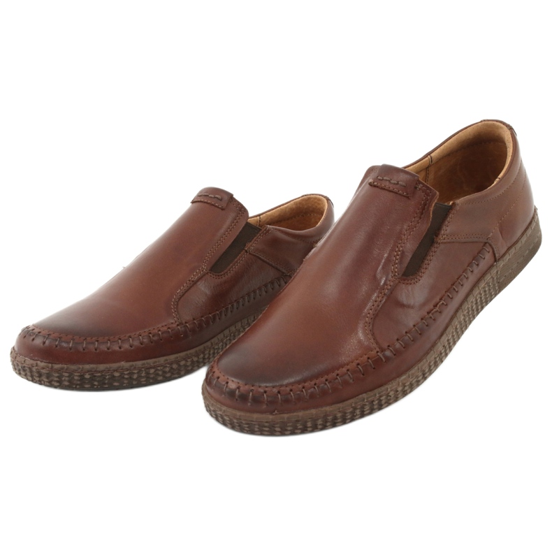 Riko Mocasines de cuero para hombres 913 marrón 3