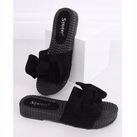 Zapatillas de mujer negras con lazo YQ225P Negro 2