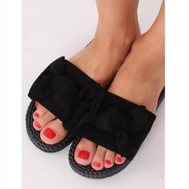Zapatillas de mujer negras con lazo YQ225P Negro 1