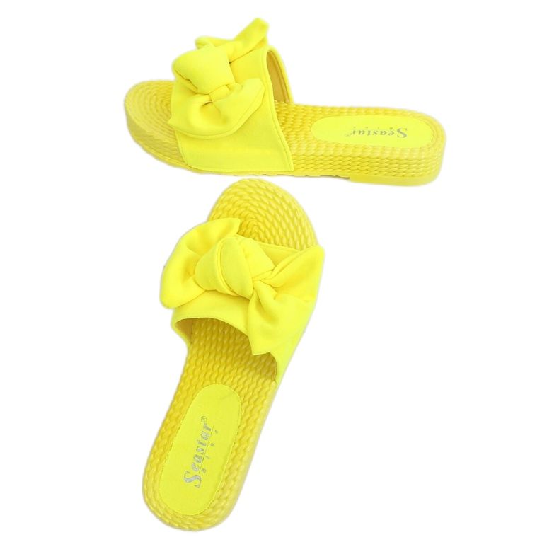 Zapatillas de mujer amarillas con lazo YQ225P Fluoresceína amarillo 2