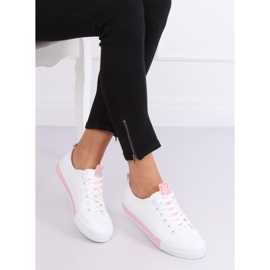 Zapatillas de mujer blancas y rosas A88-23 Pink blanco 1
