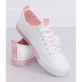 Zapatillas de mujer blancas y rosas A88-23 Pink blanco rosado 2