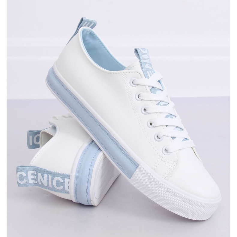 Zapatillas de mujer blancas y azules A88-23 Azul blanco 2 Zapatillas de mujer blancas y azules A88-23 Azul blanco 2