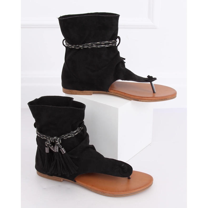 Negro SL1011 Chanclas negras con empeine 1 Negro SL1011 Chanclas negras con empeine 1