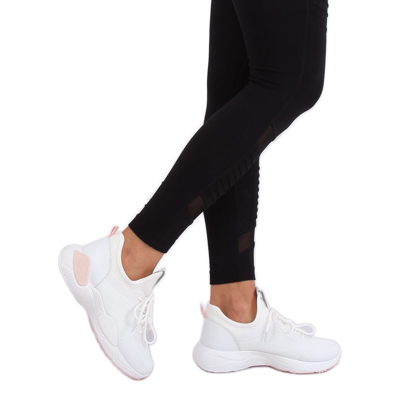 Zapatilla deportiva malla blanca B0-547 Rosa blanco 1