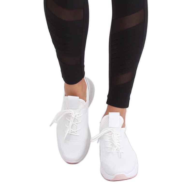 Zapatilla deportiva malla blanca B0-547 Rosa blanco 2