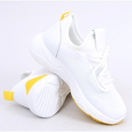 Zapatilla deportiva malla blanca B0-547 Amarillo blanco 1