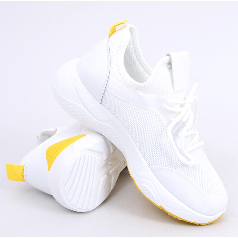 Zapatilla deportiva malla blanca B0-547 Amarillo blanco 1