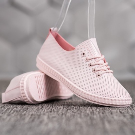SHELOVET Zapatillas deportivas en polvo ligero rosado 4