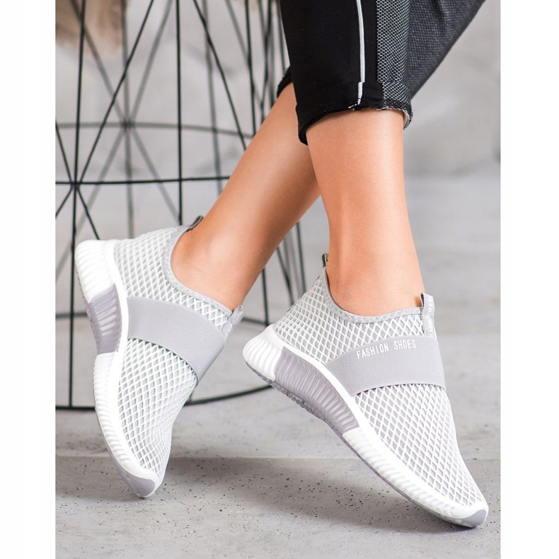 SHELOVET Zapatos de moda sin cordones gris 2