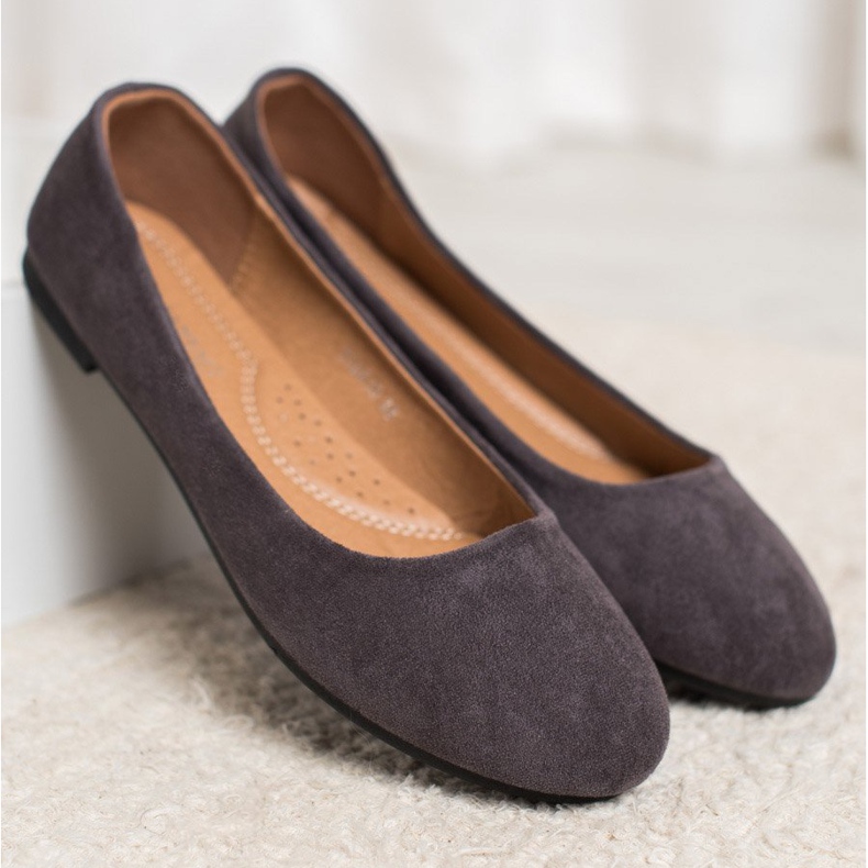 Diamantique Bailarinas Clásicas de Ante gris 1