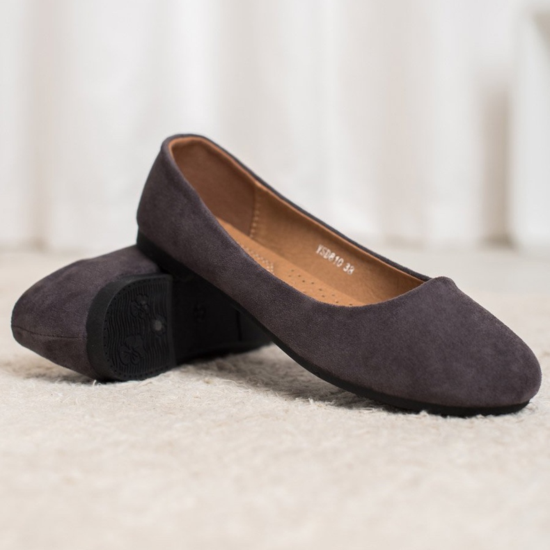 Diamantique Bailarinas Clásicas de Ante gris 2