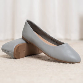 SHELOVET Bailarina Clásica de Cuero Ecológico gris 1