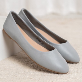 SHELOVET Bailarina Clásica de Cuero Ecológico gris 4