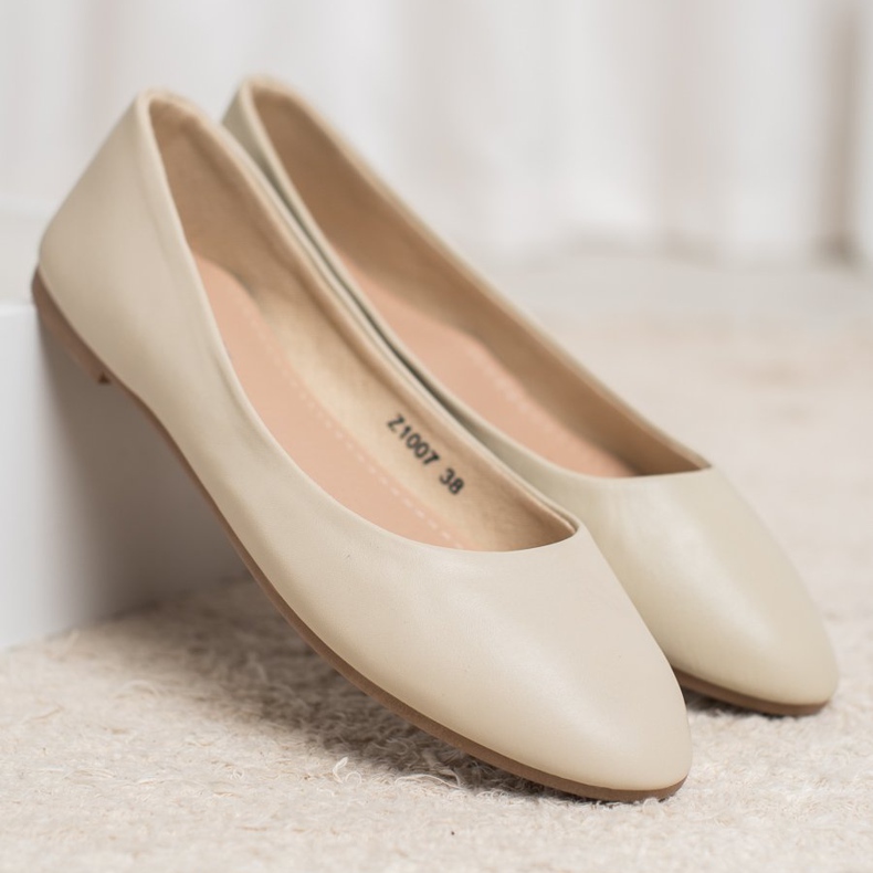 SHELOVET Bailarina Clásica de Cuero Ecológico marrón 2