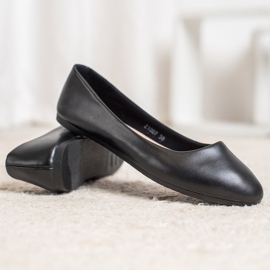 SHELOVET Bailarina Clásica de Cuero Ecológico negro 3