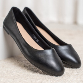 SHELOVET Bailarina Clásica de Cuero Ecológico negro 4