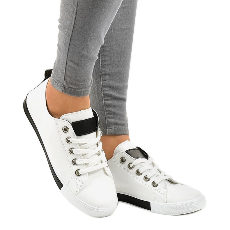 Zapatillas clásicas 1016 blancas blanco negro 2