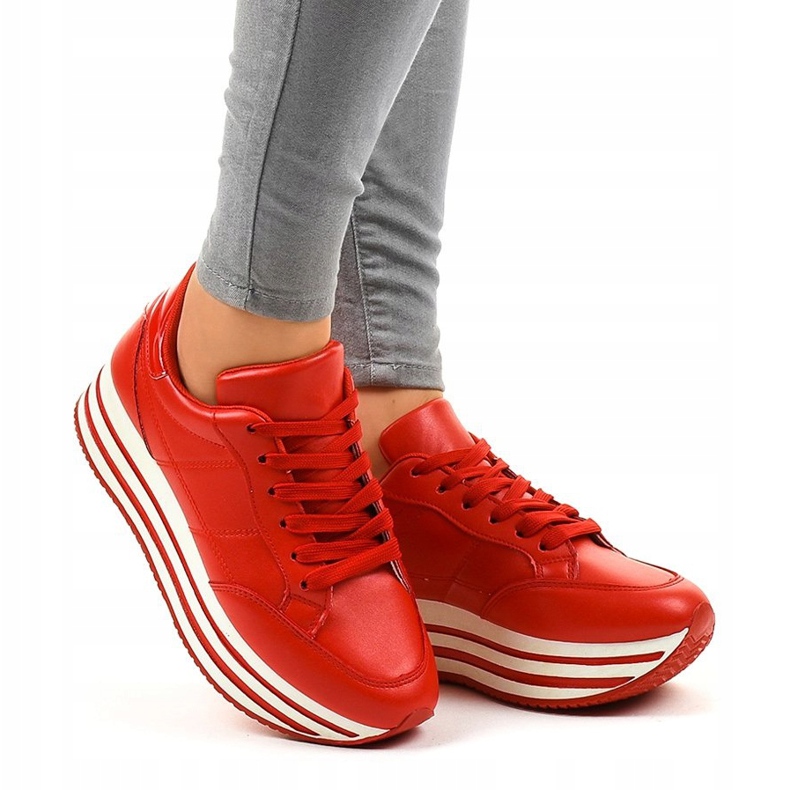 Zapatos deportivos rojos para mujer de moda 230-4 1