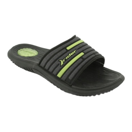 Zapatillas de piscina para hombre Rider 82735 negro / verde gris 1
