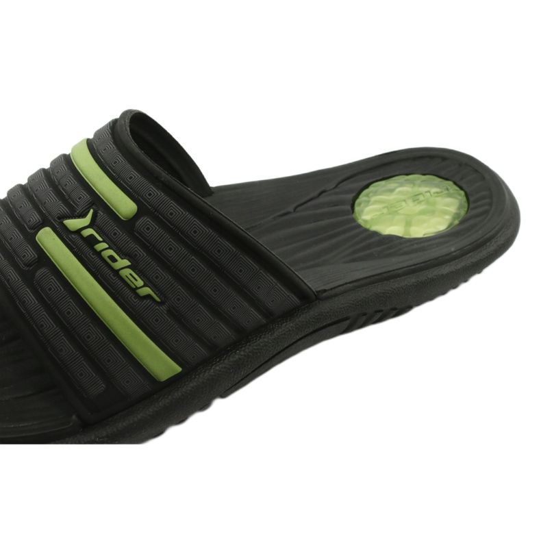 Zapatillas de piscina para hombre Rider 82735 negro / verde gris 4