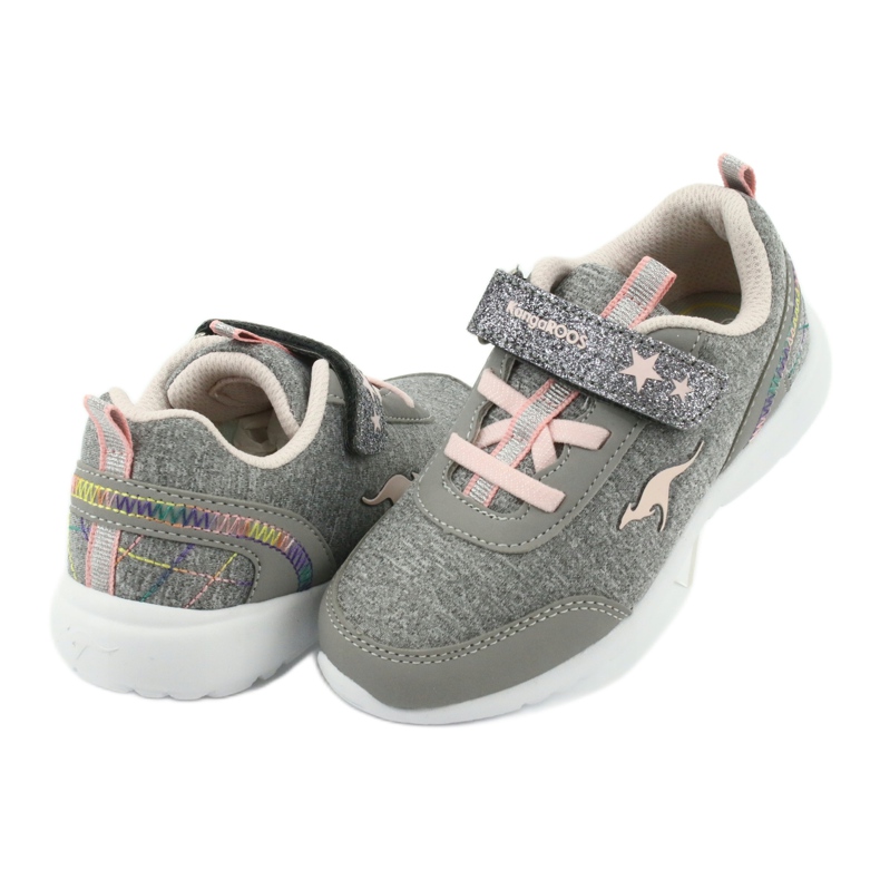 Kangaroos 02051 zapatos deportivos grises/rosados ​​para niños 4