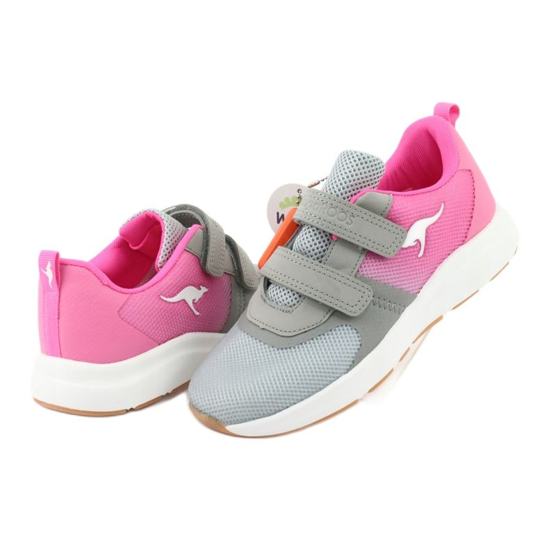 Zapatillas deportivas KangaROOS Velcro 18506 gris / rosa neón rosado 4