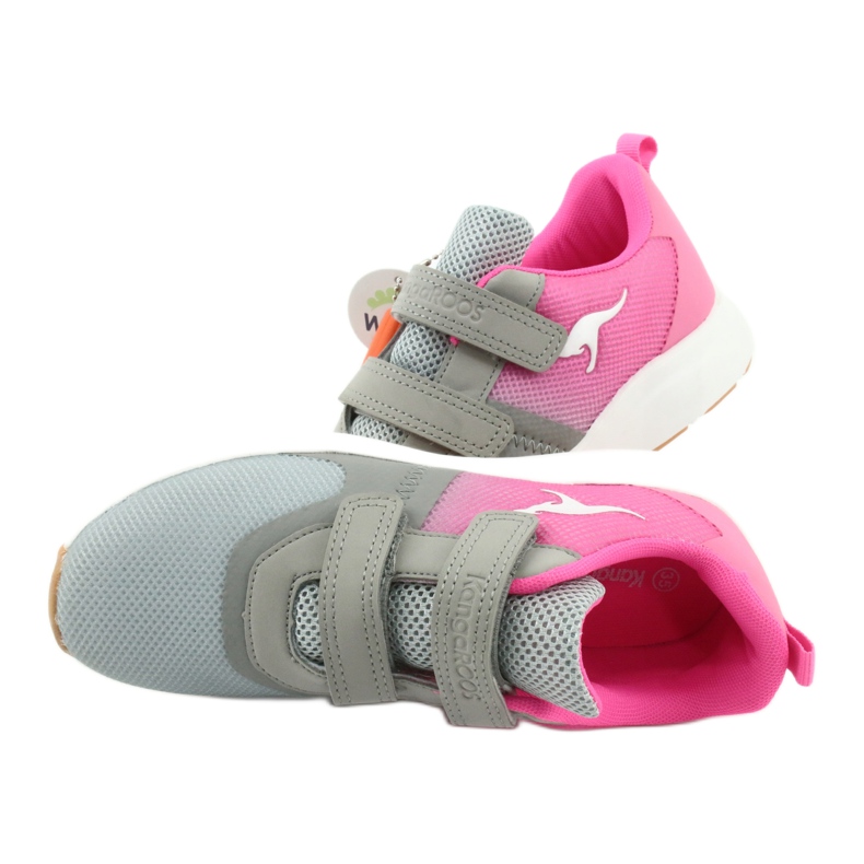 Zapatillas deportivas KangaROOS Velcro 18506 gris / rosa neón rosado 6