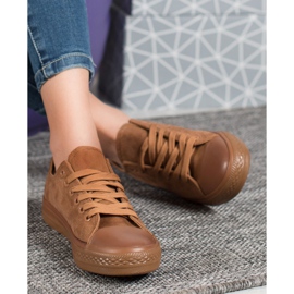 SHELOVET Zapatillas de gamuza marrón 3