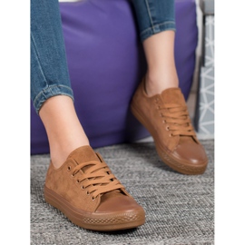 SHELOVET Zapatillas de gamuza marrón 2